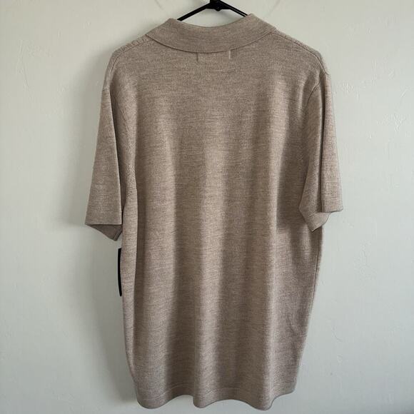 NWT Christian Lacroix Wool Knit Short Sleeve Button Up Brown Polo Shirt Men’s XL - Picture 4 of 8